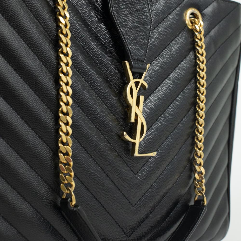 Monogramme Tote aus schwarzem Leder 1