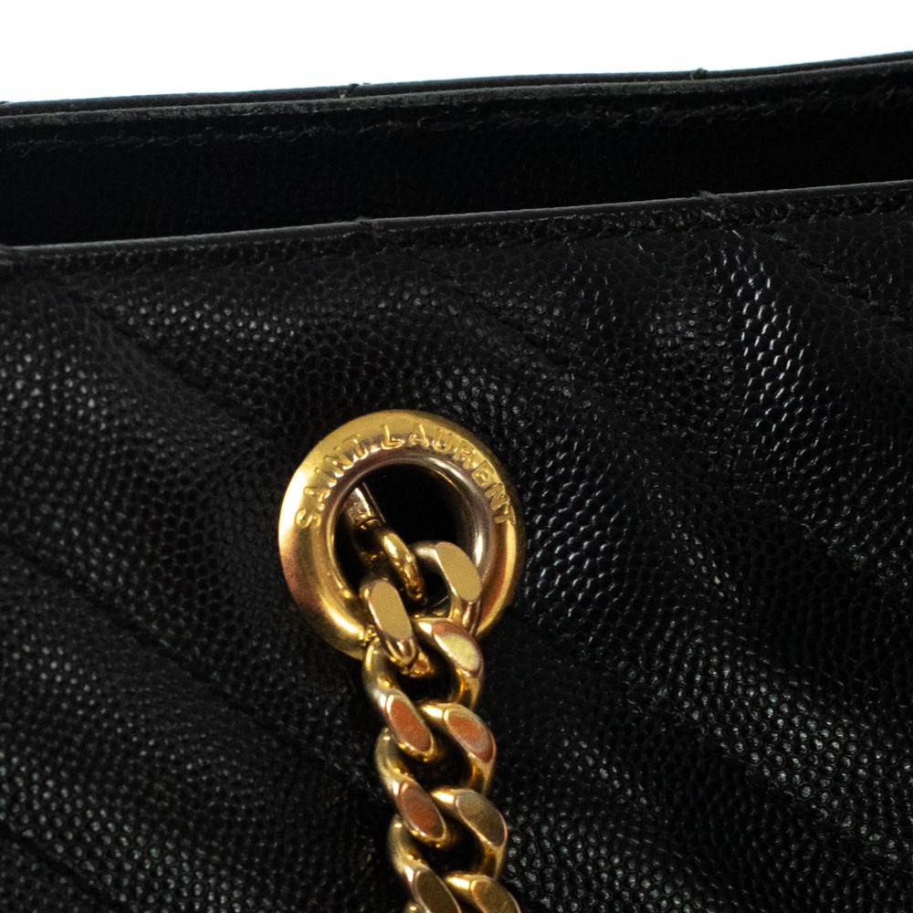 Monogramme Tote aus schwarzem Leder 4