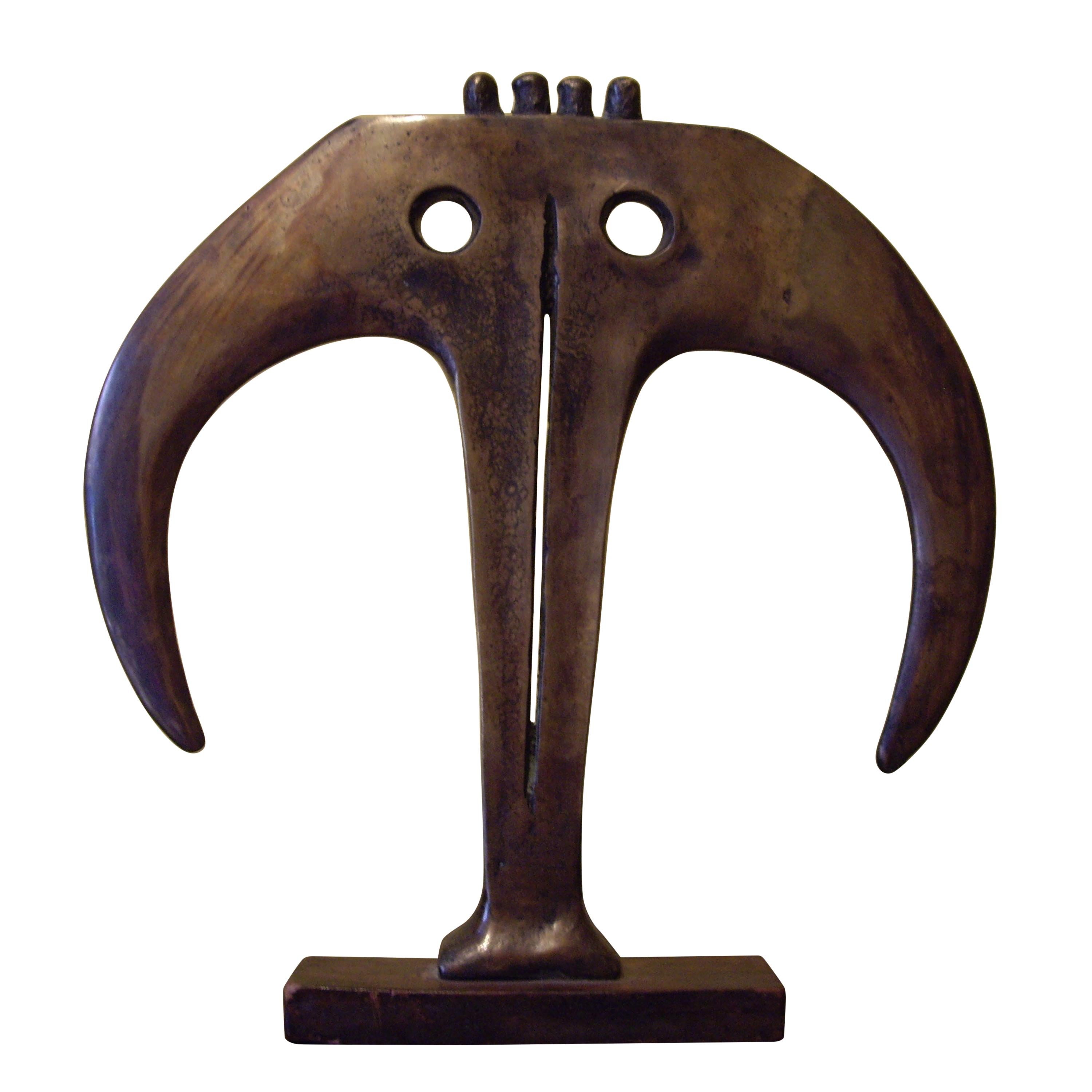 Bronze-Skulptur mit Monogramm im Angebot
