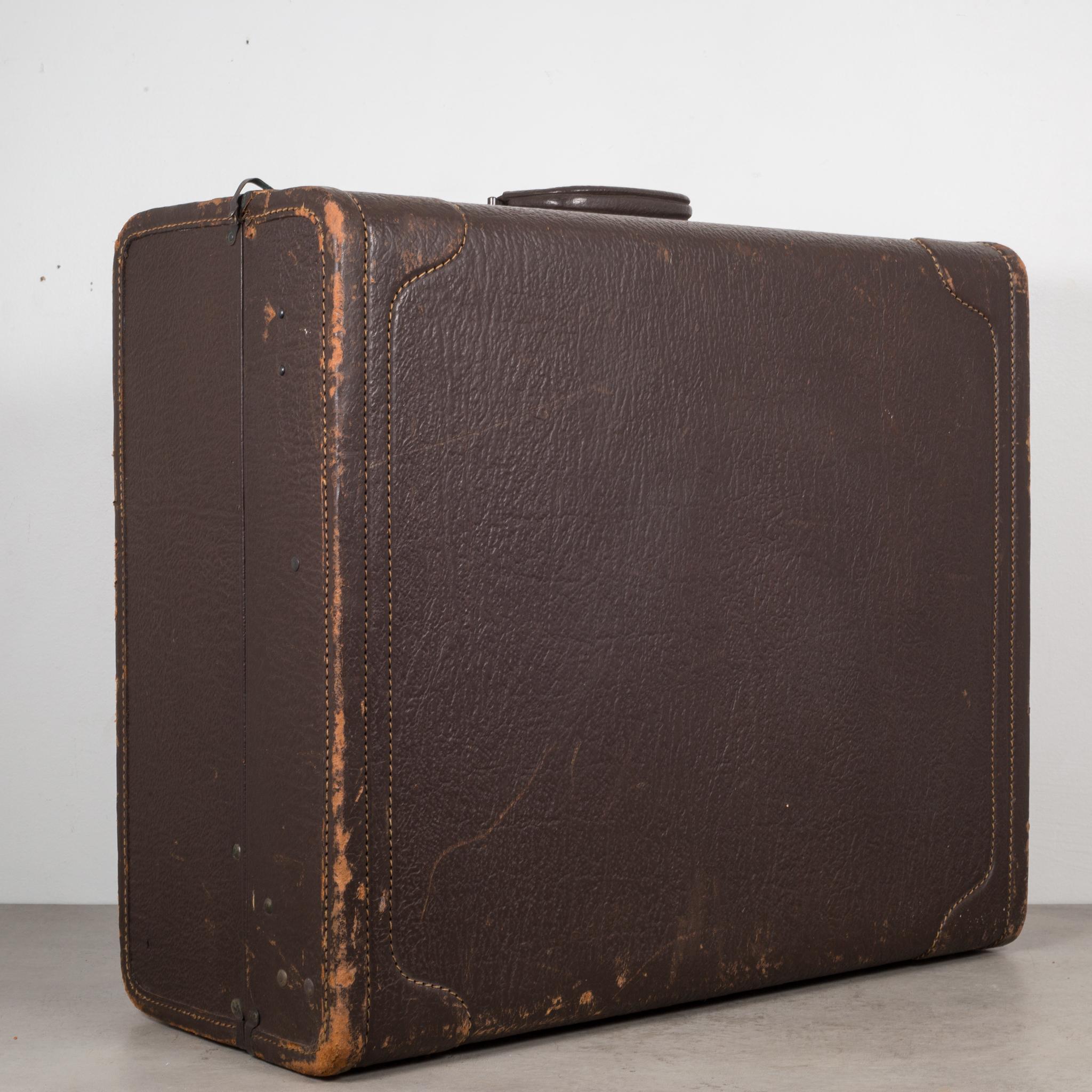 About

An all leather suitcase with stitched corners and a leather handle cover. The luggage is monogrammed 
