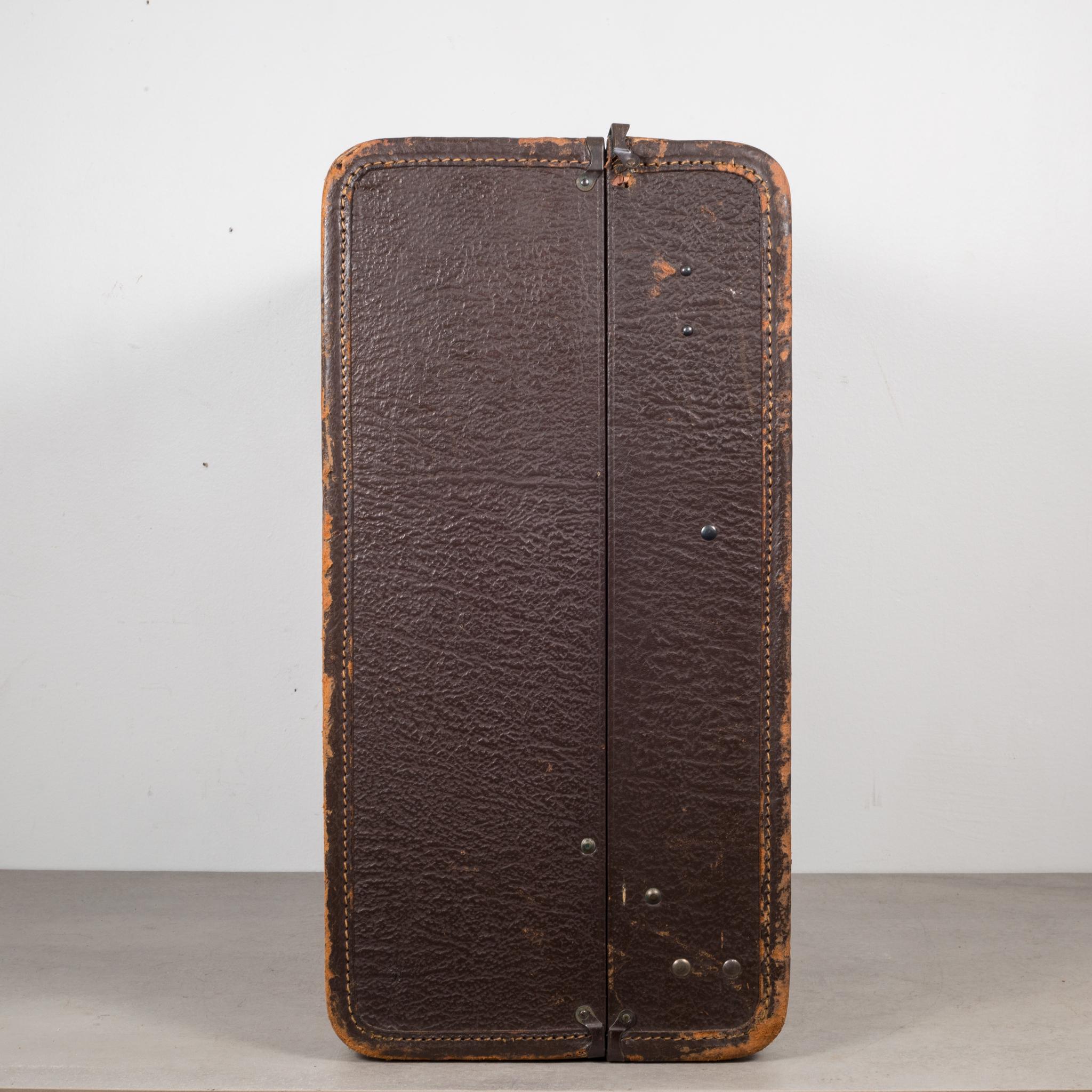 Monogrammed Leather Luggage, circa 1940 In Good Condition In San Francisco, CA