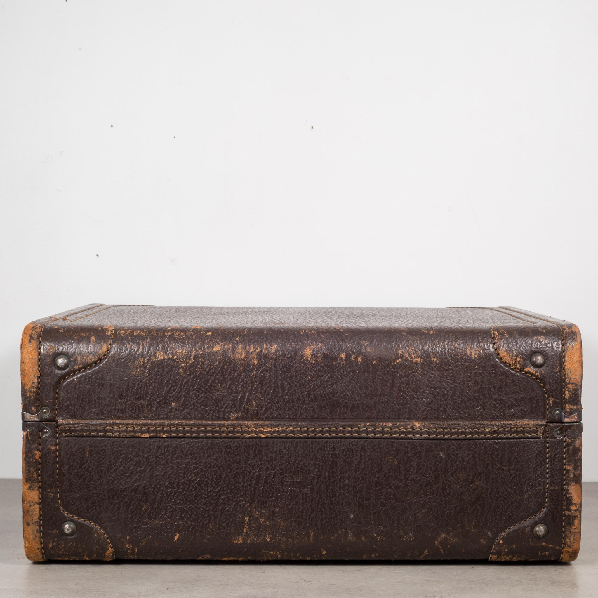 Monogrammed Leather Luggage, circa 1940 2