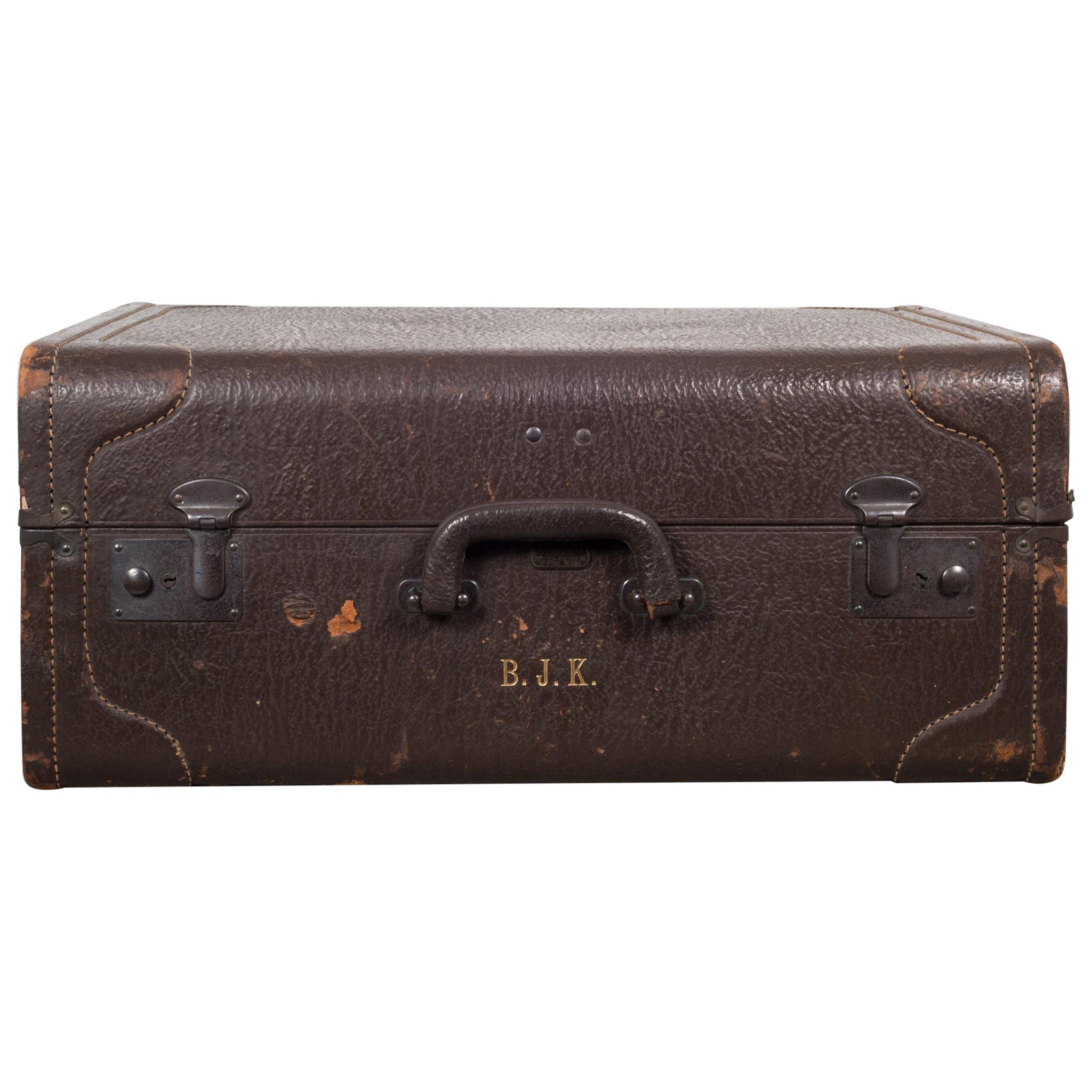 Monogrammed Leather Luggage, circa 1940