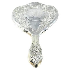 Monogrammierter Handspiegel aus Sterlingsilber