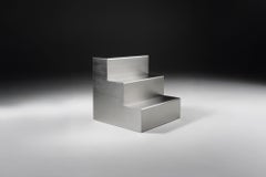 Monolit Side Table, Stainless Steel by Cezar Moldovan x Arbore