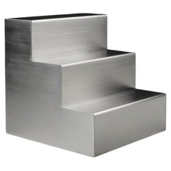 Monolit Side Table, Stainless Steel by Cezar Moldovan x Arbore