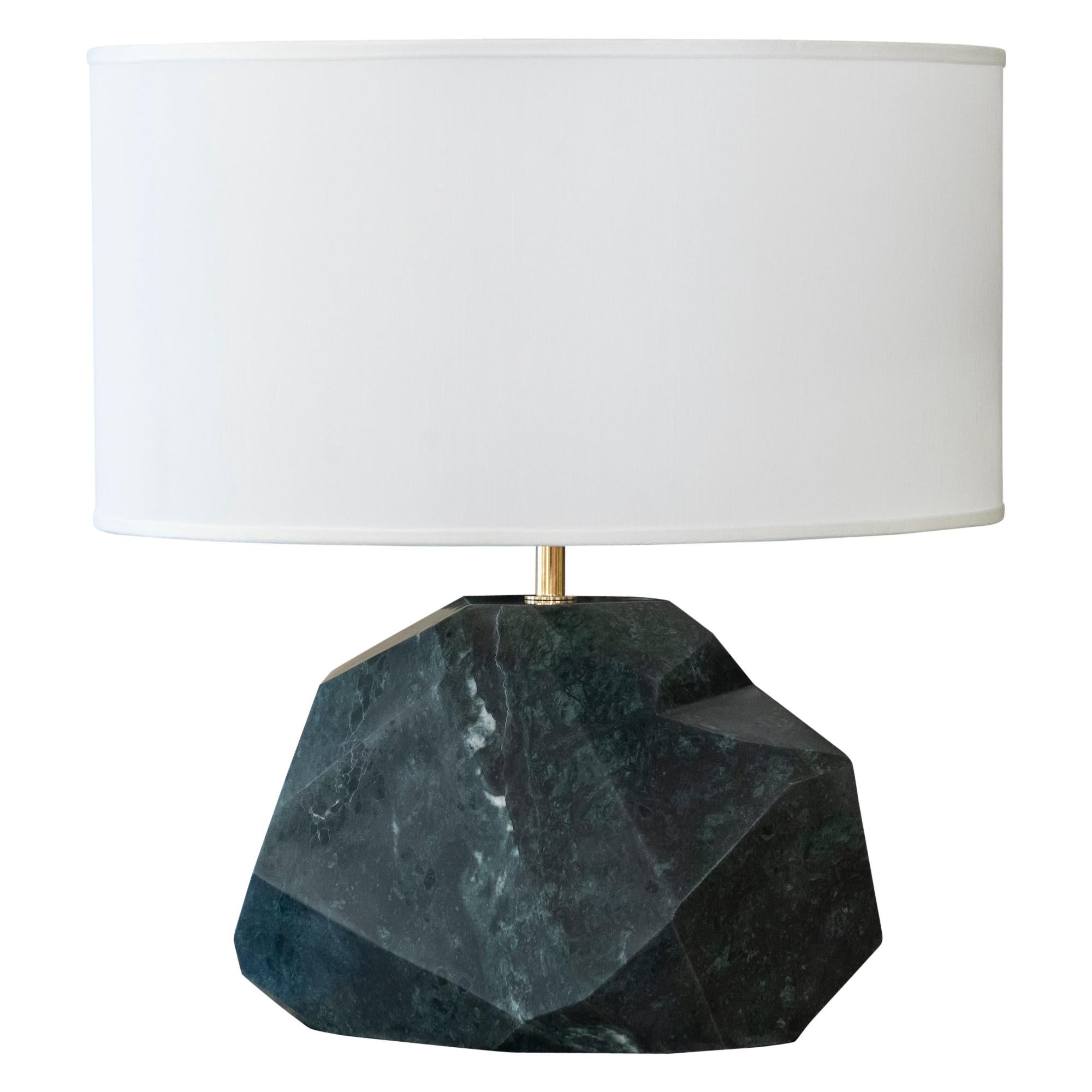 "Monolite" Flair Edition Mat Green Guatemala Marble Lamp, Italy, 2019