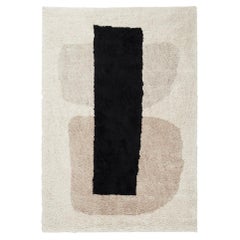 Monolith 01 Dusty White, Handknotted Wool Rug in Scandinavian Design