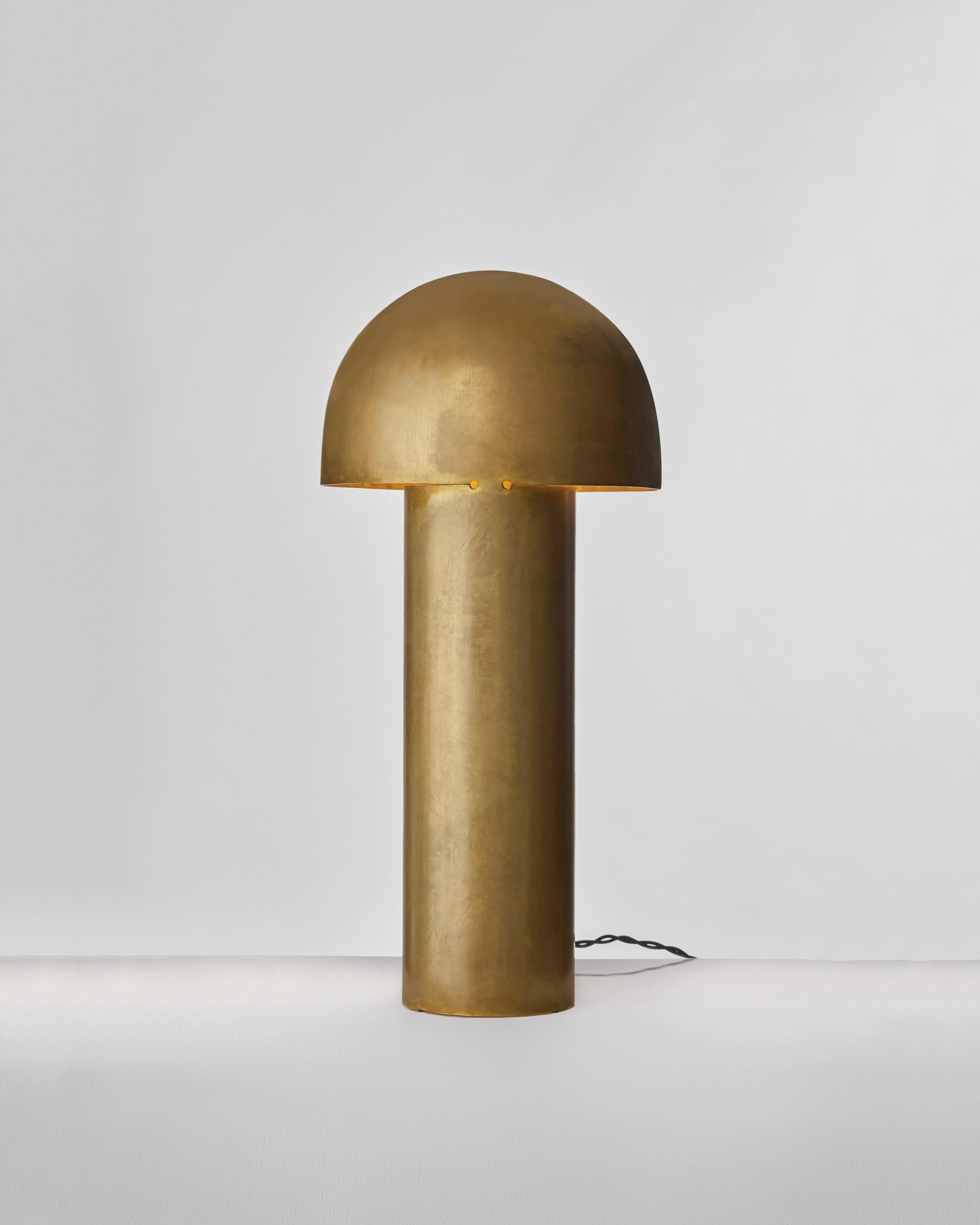 Modern Monolith Brass Sculpted Table Lamp by Paul Matter