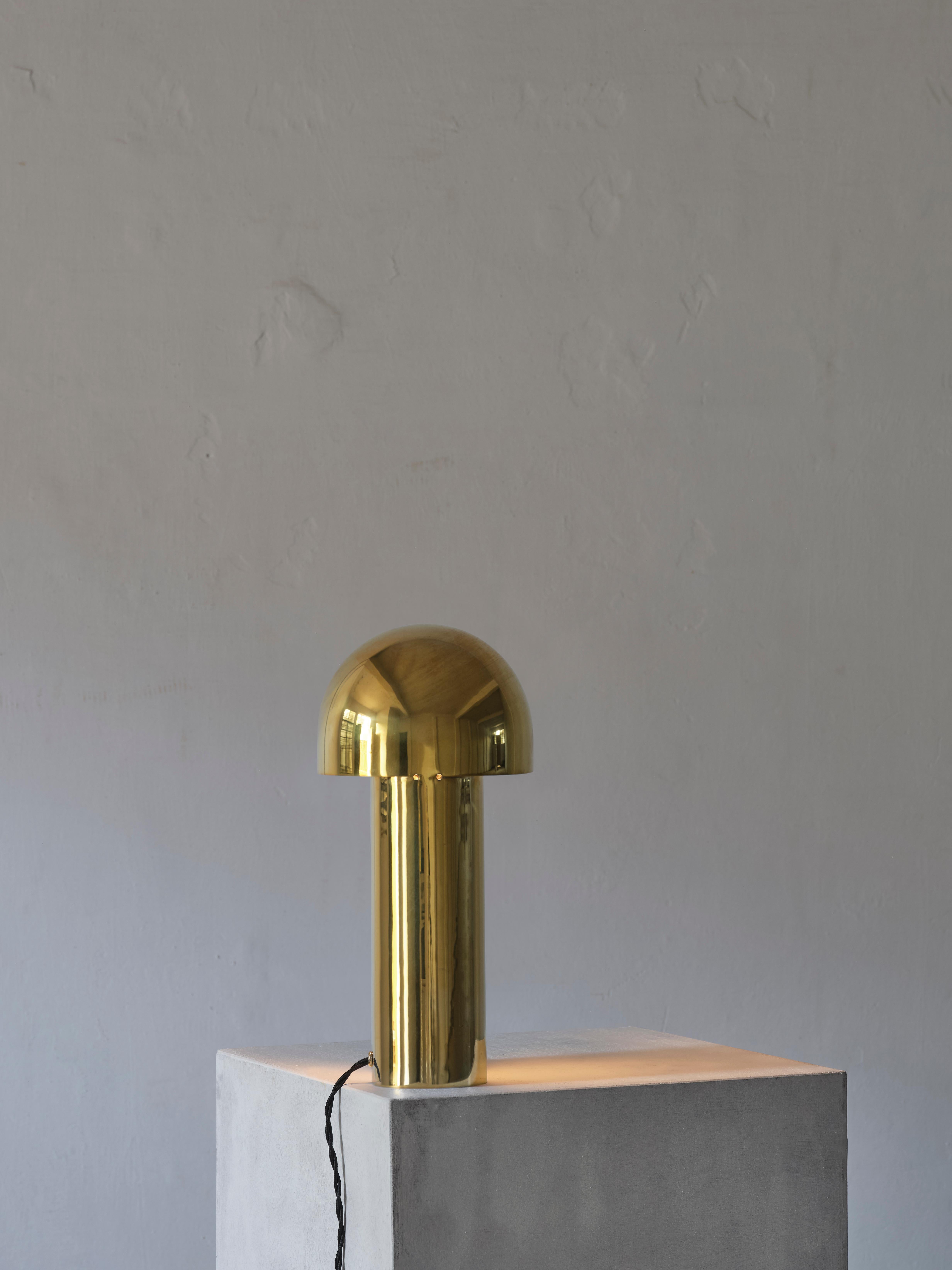 Modern Monolith Buffed Brass Sculpted Table Lamp by Paul Matter