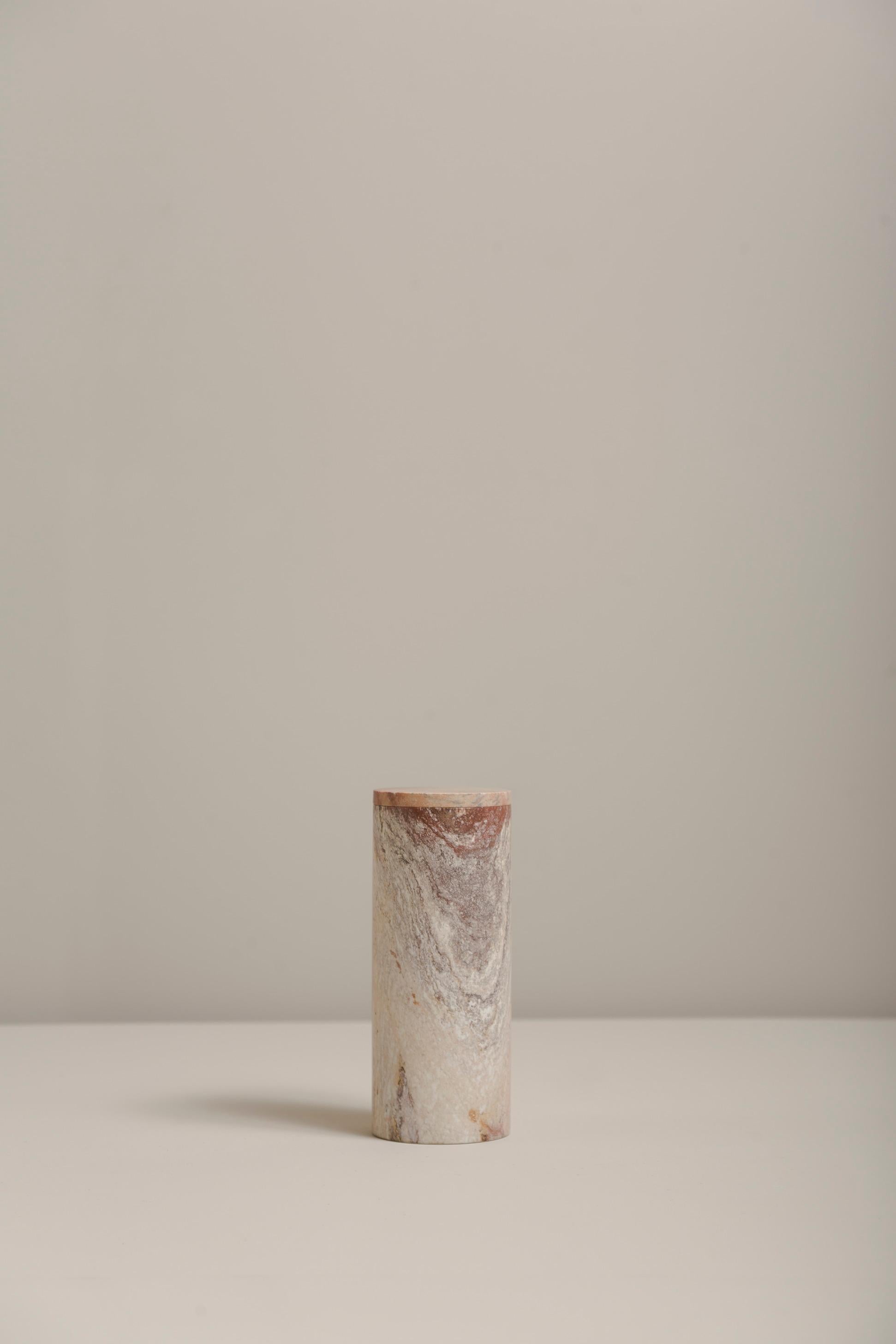 Monolith by Bravo Studio
Monolith FFF1
Materials: Cobarbalita stone
Dimensions: Ø 6 × 15 cm

 
Monolithic objects in Cobarbalita stone
This new series of objects developed by the Chilean design studio bravo! Continues with the logic of