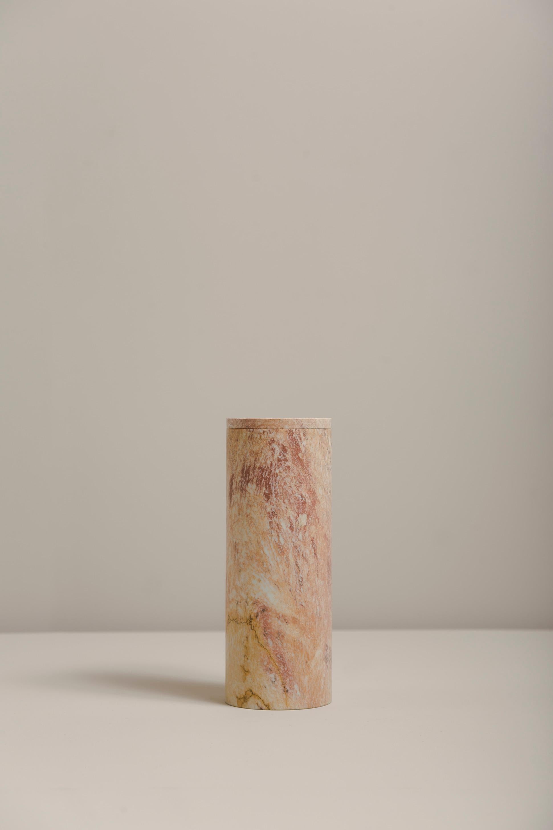 Monolith by Bravo Studio
Monolith BBB1
Materials: Cobarbalita stone
Dimensions: Ø 7.5 × 20 cm

 
Monolithic objects in Cobarbalita stone
This new series of objects developed by the Chilean design studio bravo! Continues with the logic of
