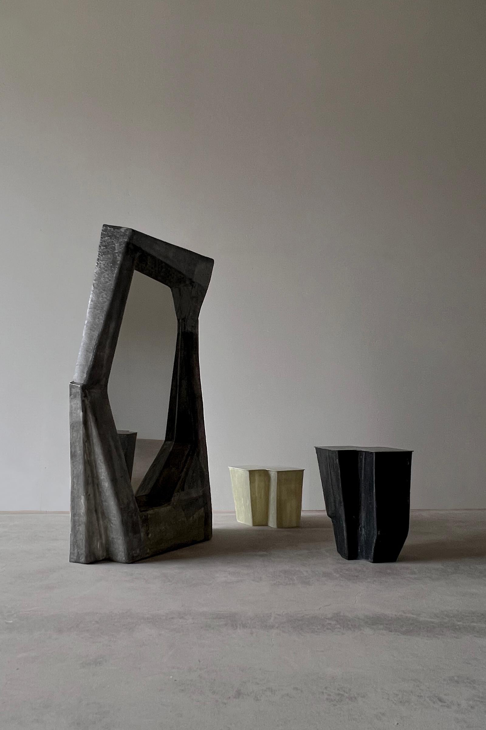 The artisanal process of creating our Monolith Floor Mirror gives each piece an individual soul and patina, as the temperature, humidity and hands at work all contribute to its distinctiveness. 

It is a reaction to the mass-produced and industrial,