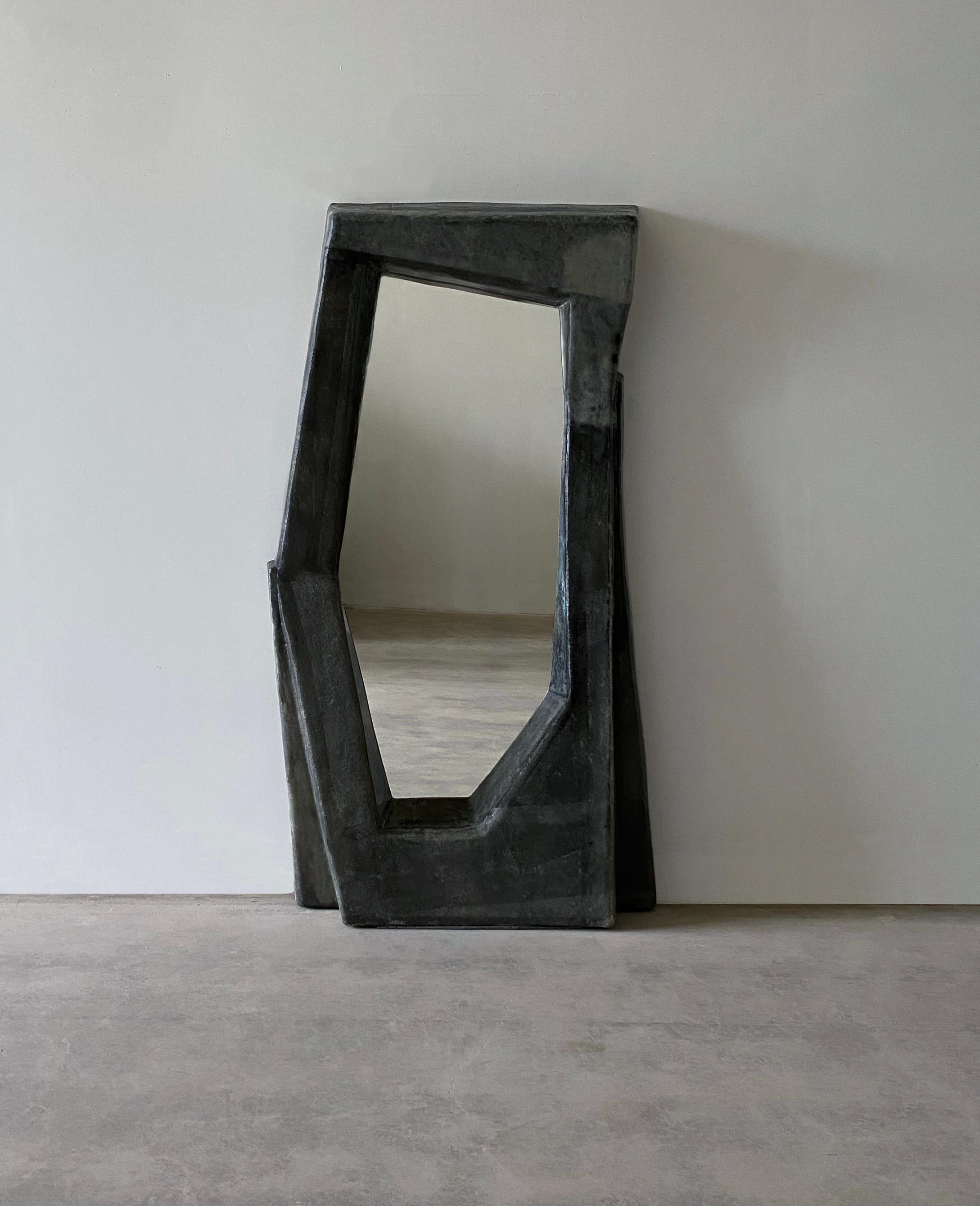 Swedish Monolith floor mirror by VAVA Objects, fiberglass mirror handcrafted in Sweden For Sale