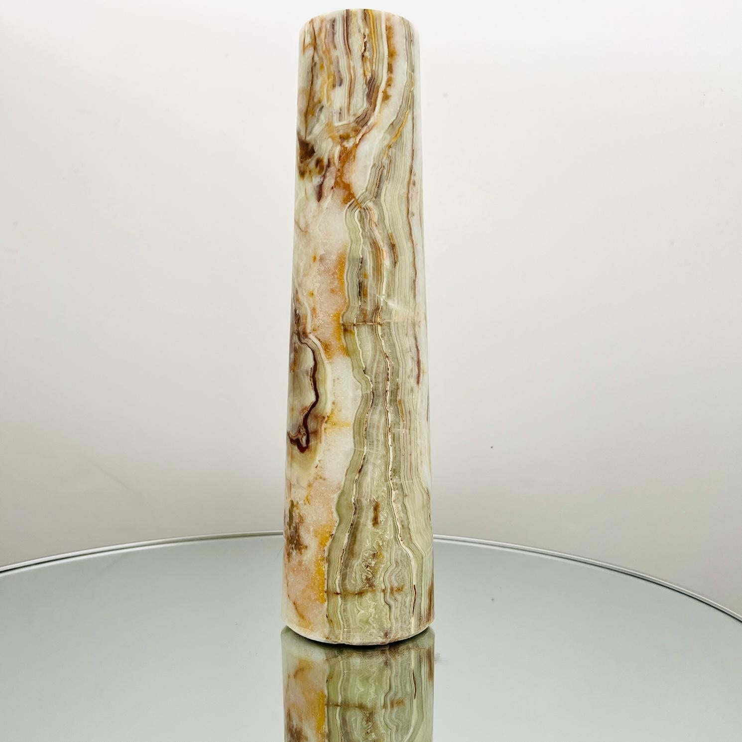 Hand-Carved Monolith Onyx Vase and Sculpture