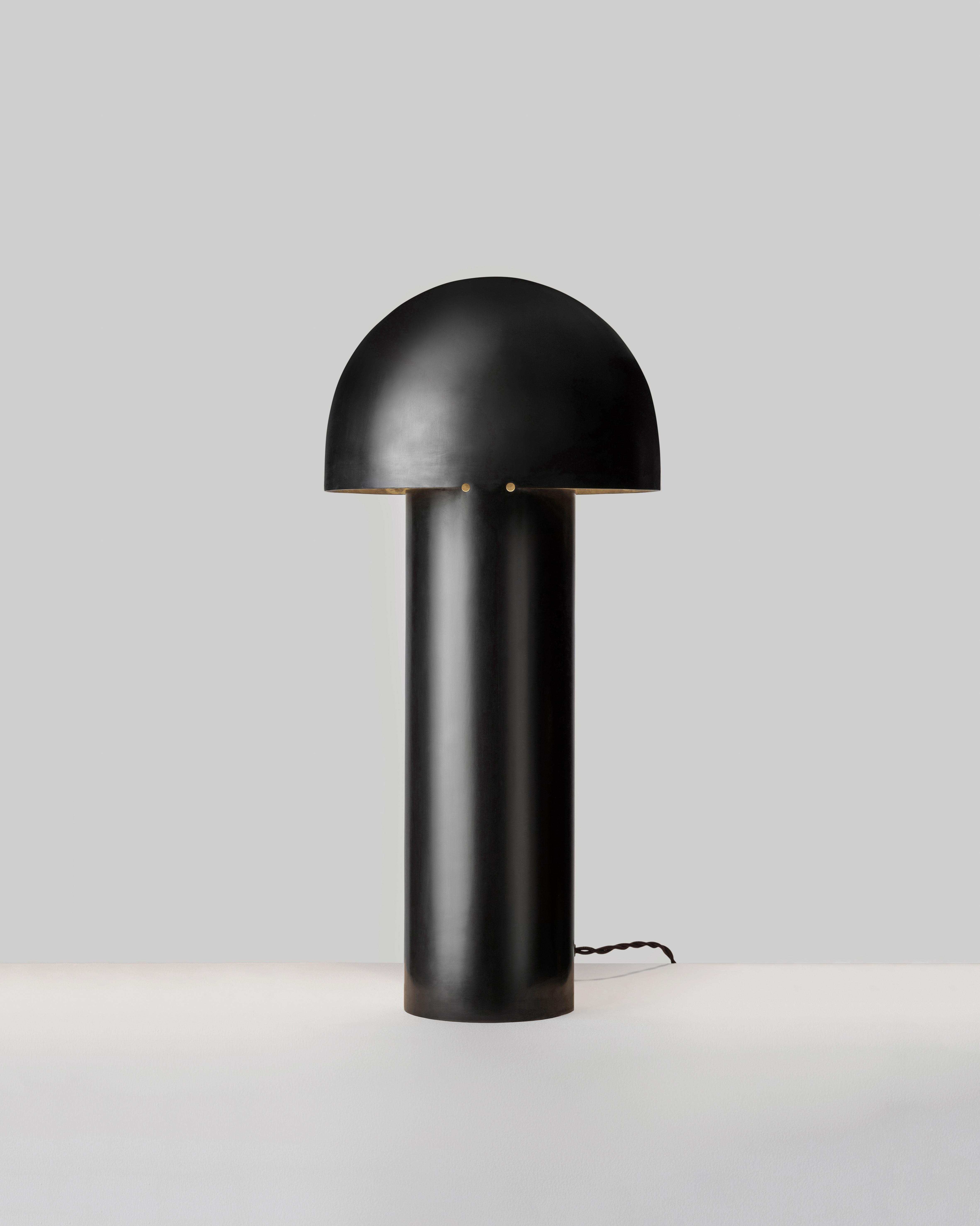 Monolith Polished Silvered Brass Sculpted Table Lamp by Paul Matter 10