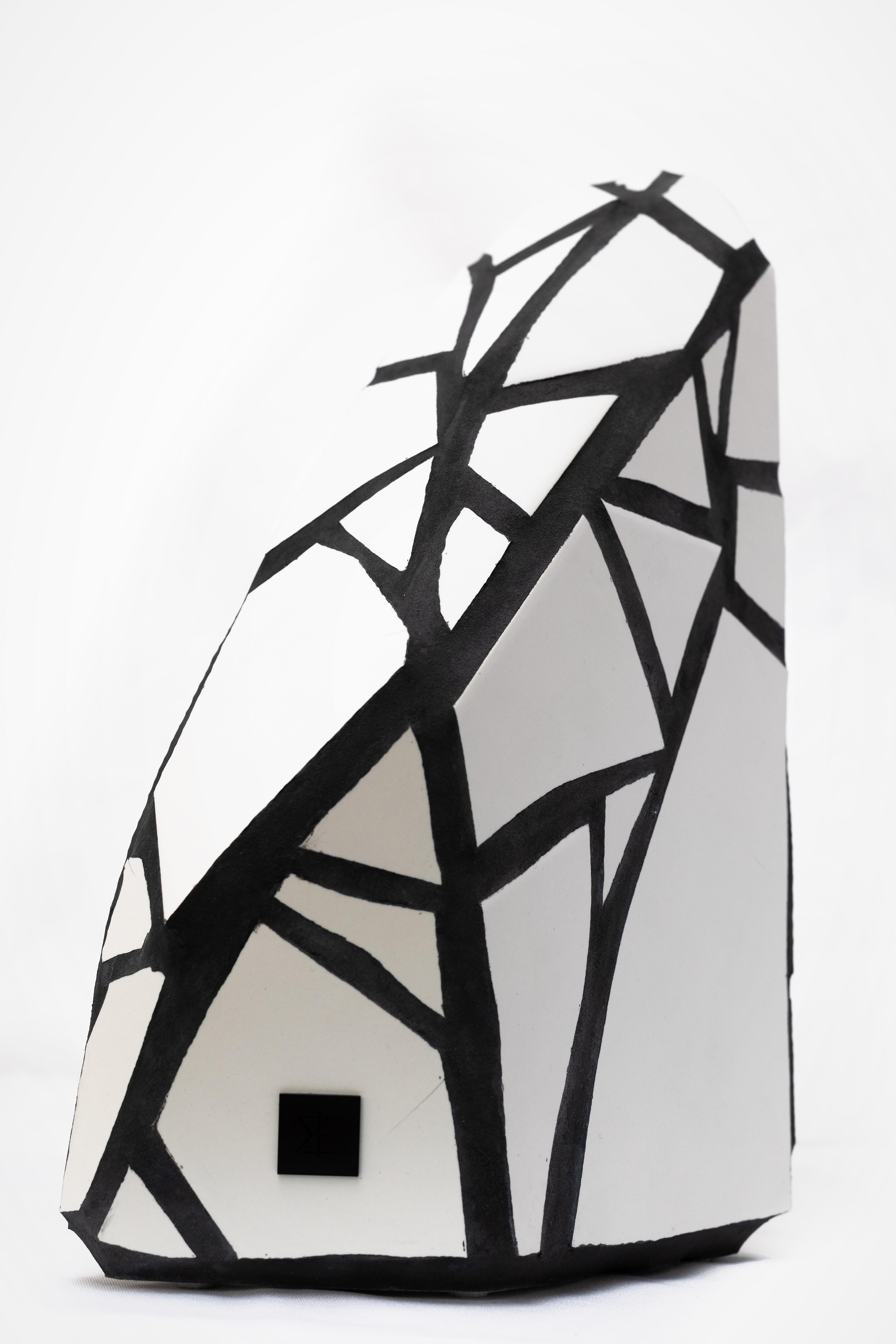 Scultura in mosaico bianco 