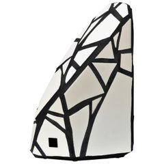 "Monolithe 1" White Mosaic Sculpture by Franck Scala, France, 2022