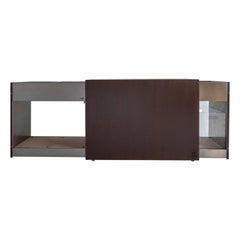 Elegant Corten Outdoor Charcoal Barbecue with Shelves and Cupboards, Snail