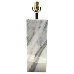 Monolithic Elizabeth Kauffer Statuary Marble Table Lamp for Nessen Studio, 1950s