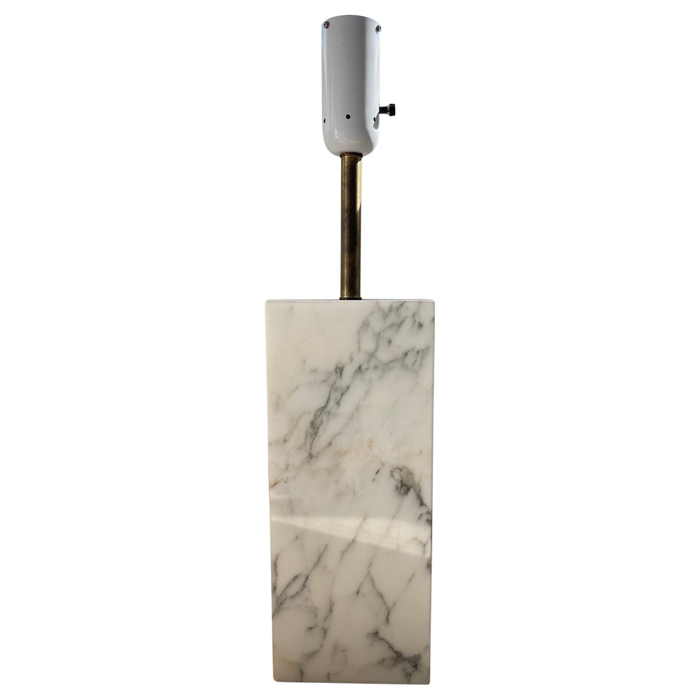 Monolithic Elizabeth Kauffer Statuary Marble Table Lamp for Nessen Studio, 1950s