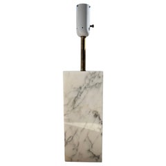 Monolithic Elizabeth Kauffer Statuary Marble Table Lamp for Nessen Studio, 1950s