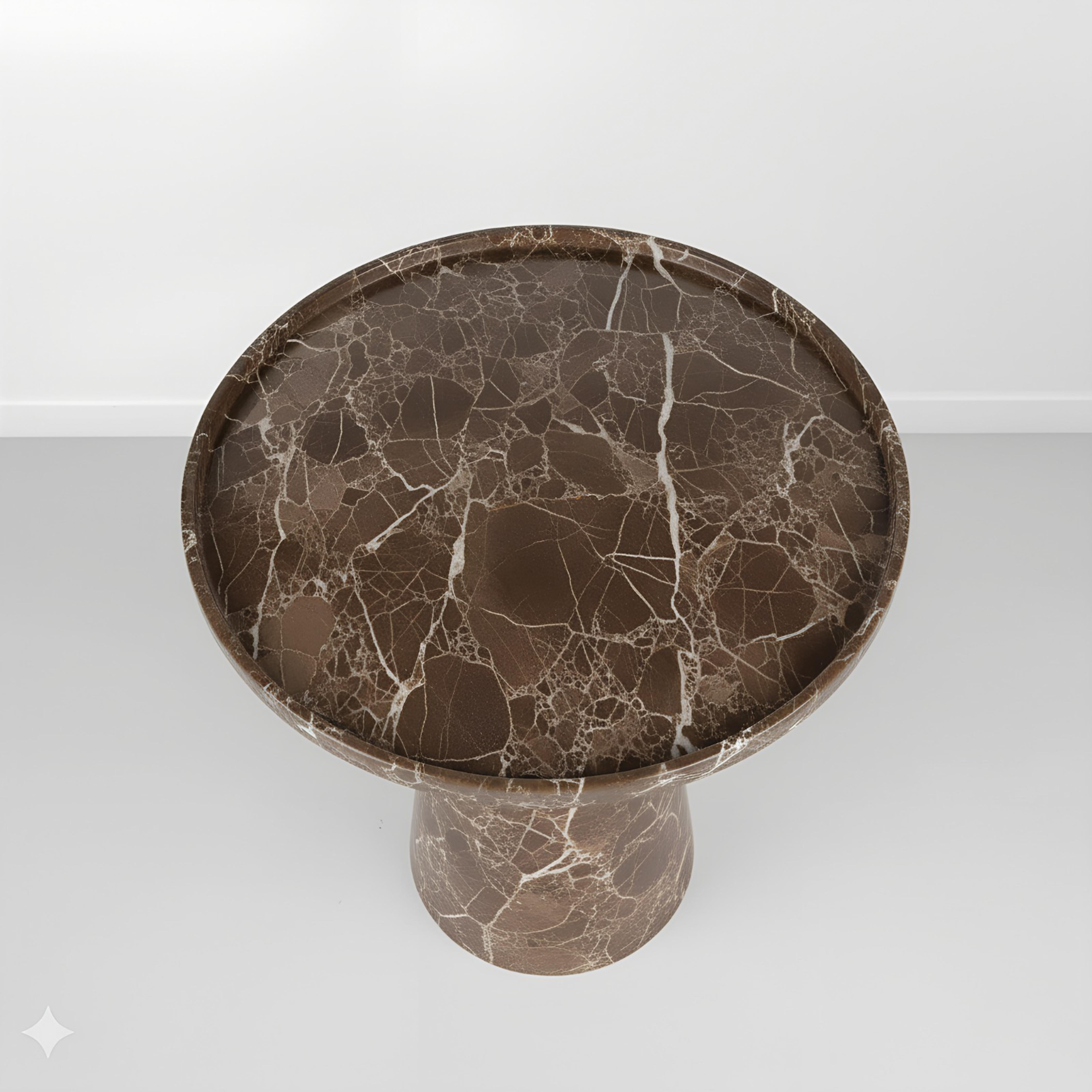 Created By: Tinella Design
Material Composition: Solid, Monolithic Polished Spanish Emperador Marble
Dimensions: 15.7