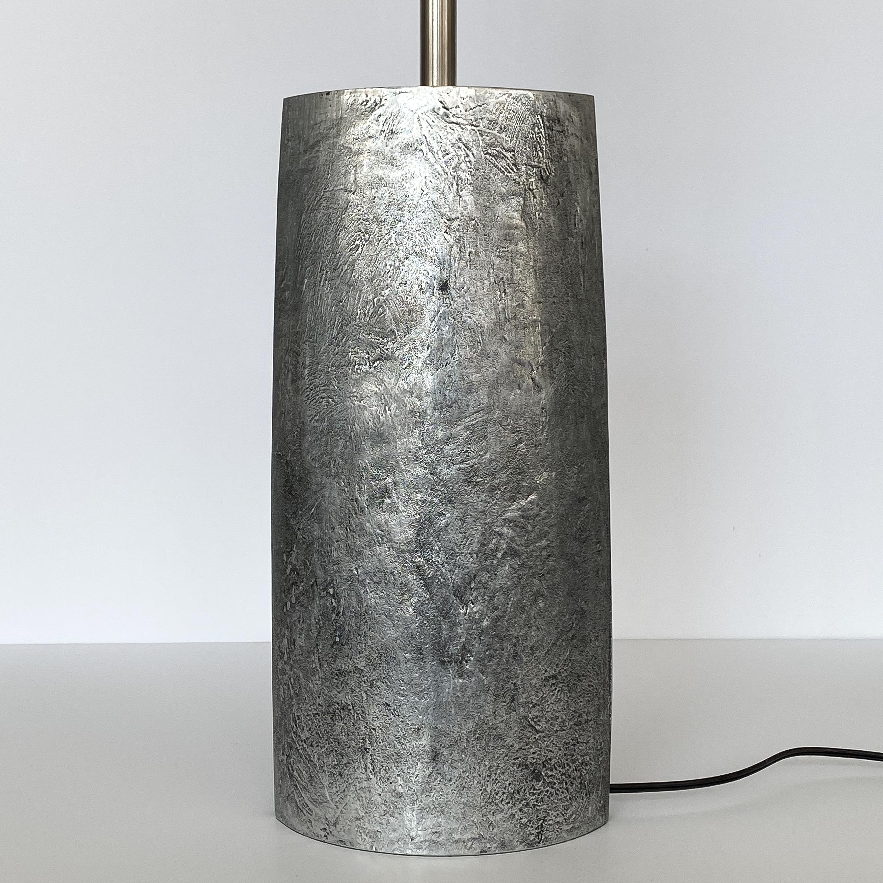 Monolithic Italian Aluminum Brutalist Table Lamp 5