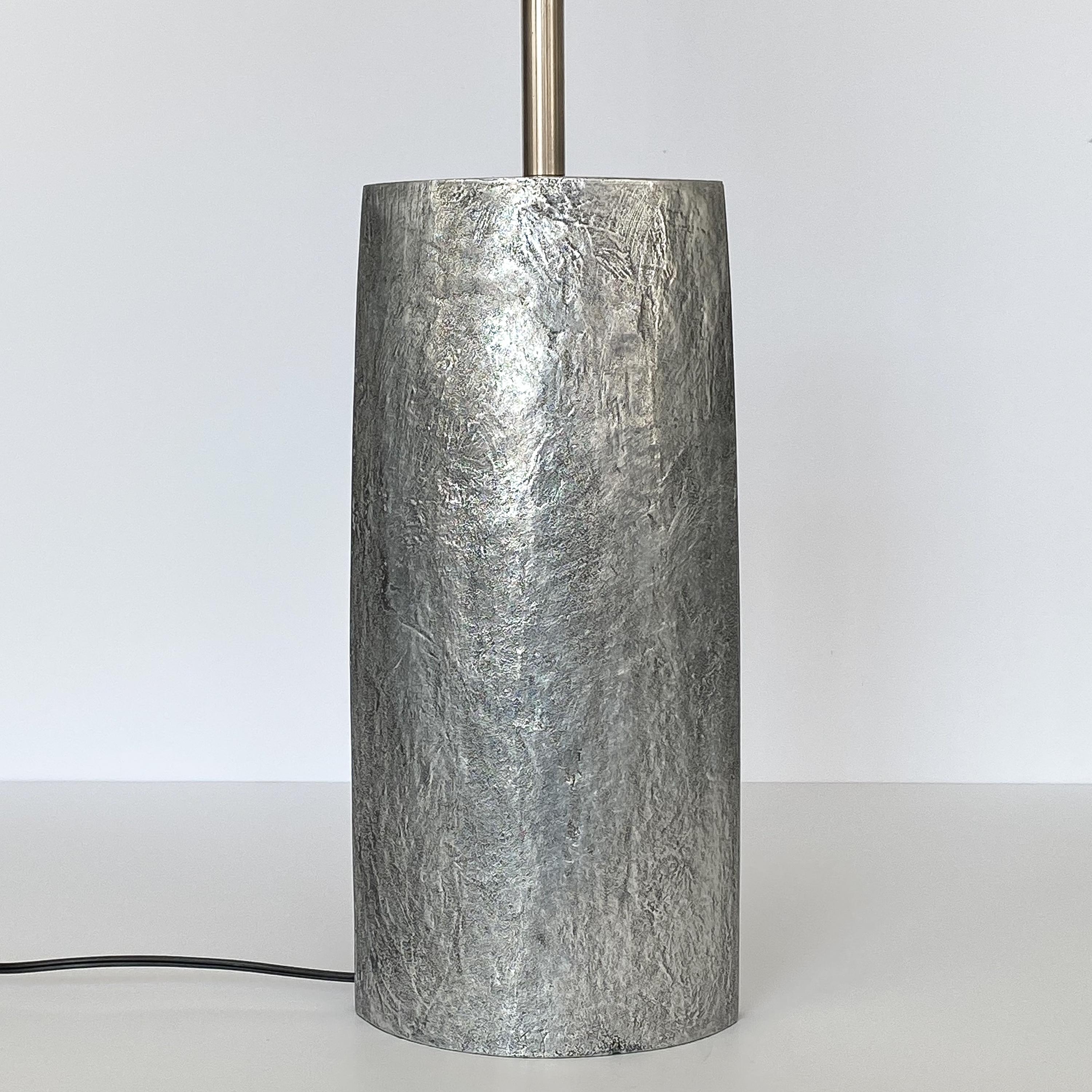 Monolithic Italian Aluminum Brutalist Table Lamp In Good Condition In Chicago, IL