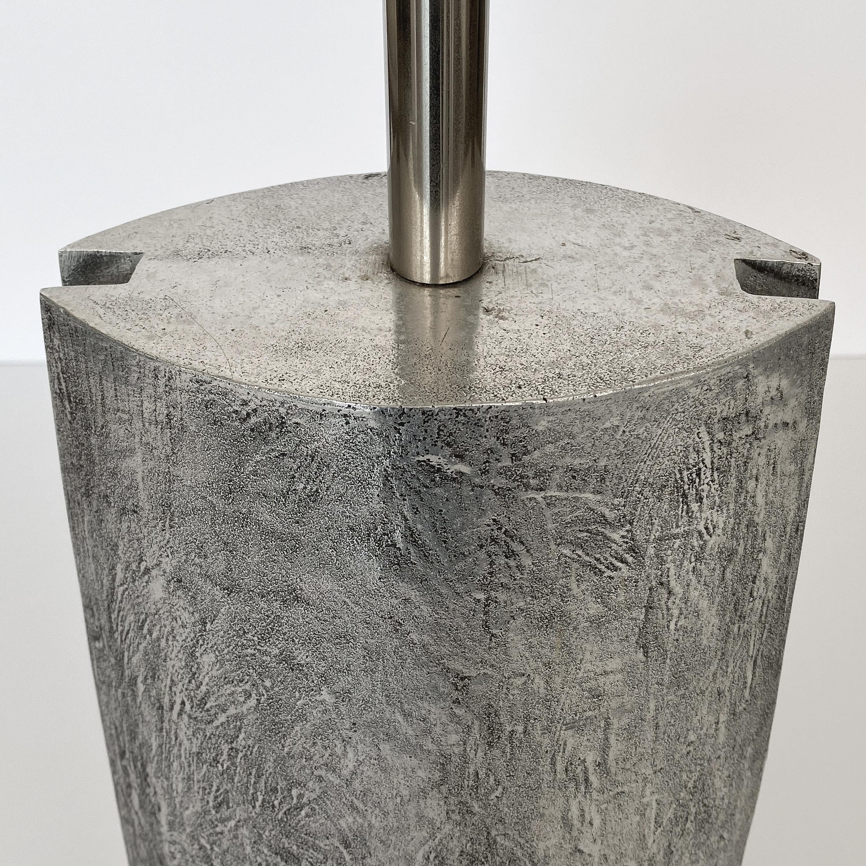 Monolithic Italian Aluminum Brutalist Table Lamp 1