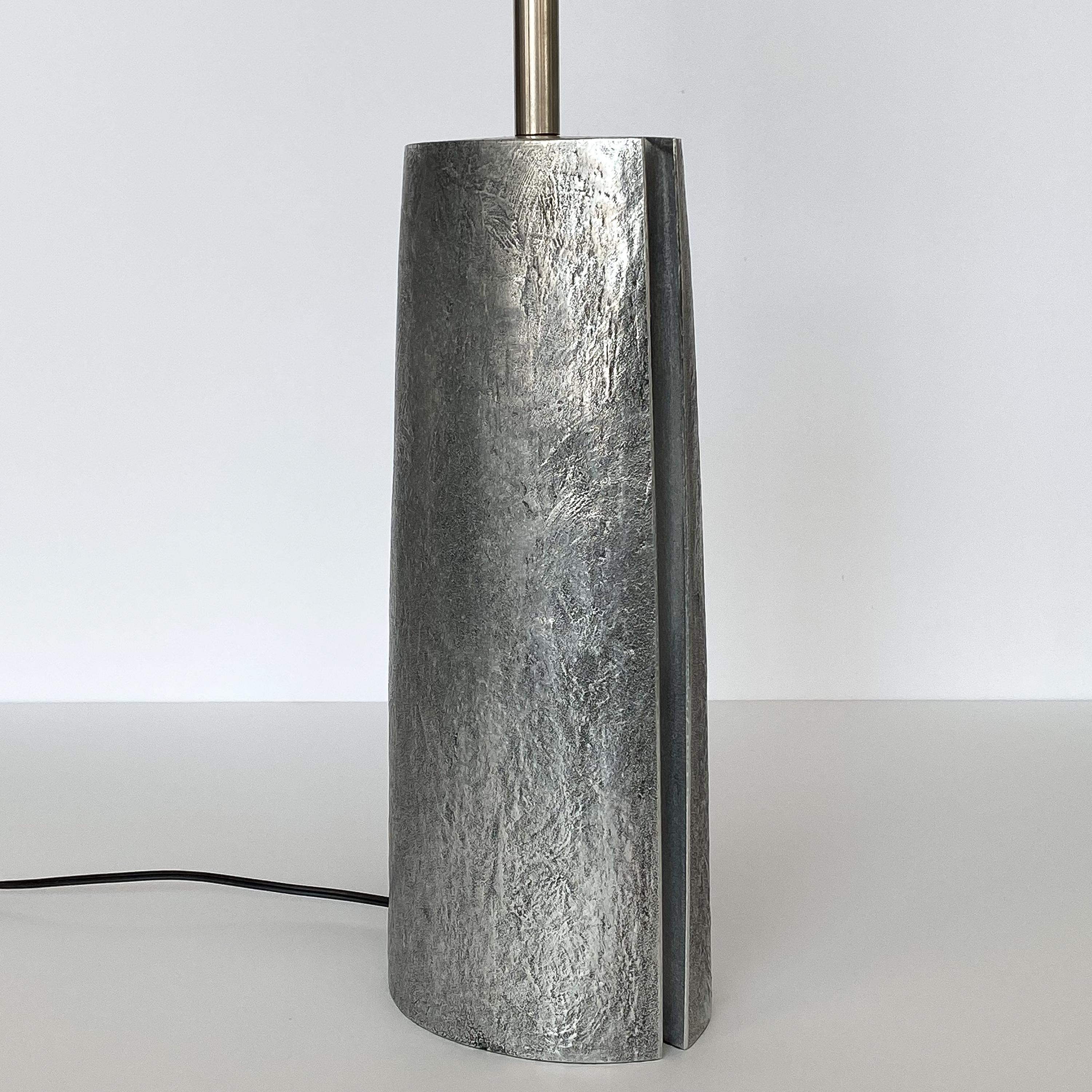 Monolithic Italian Aluminum Brutalist Table Lamp 3