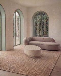 Monolithic Large Oval Coffee Table in Travertine or Marble by My Habitat Design