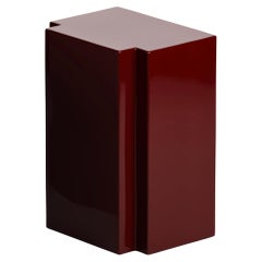 Monolithic Side Table in Burgundy Red Lacquer Handcrafted in Italy Monolithic Side Table in Burgundy Red Lacquer Handcrafted in Italy
