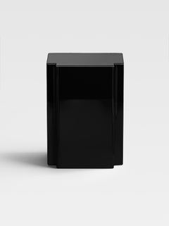 Monolithic Side Table in High Gloss Black Lacquer, Sandro Lopez Milano