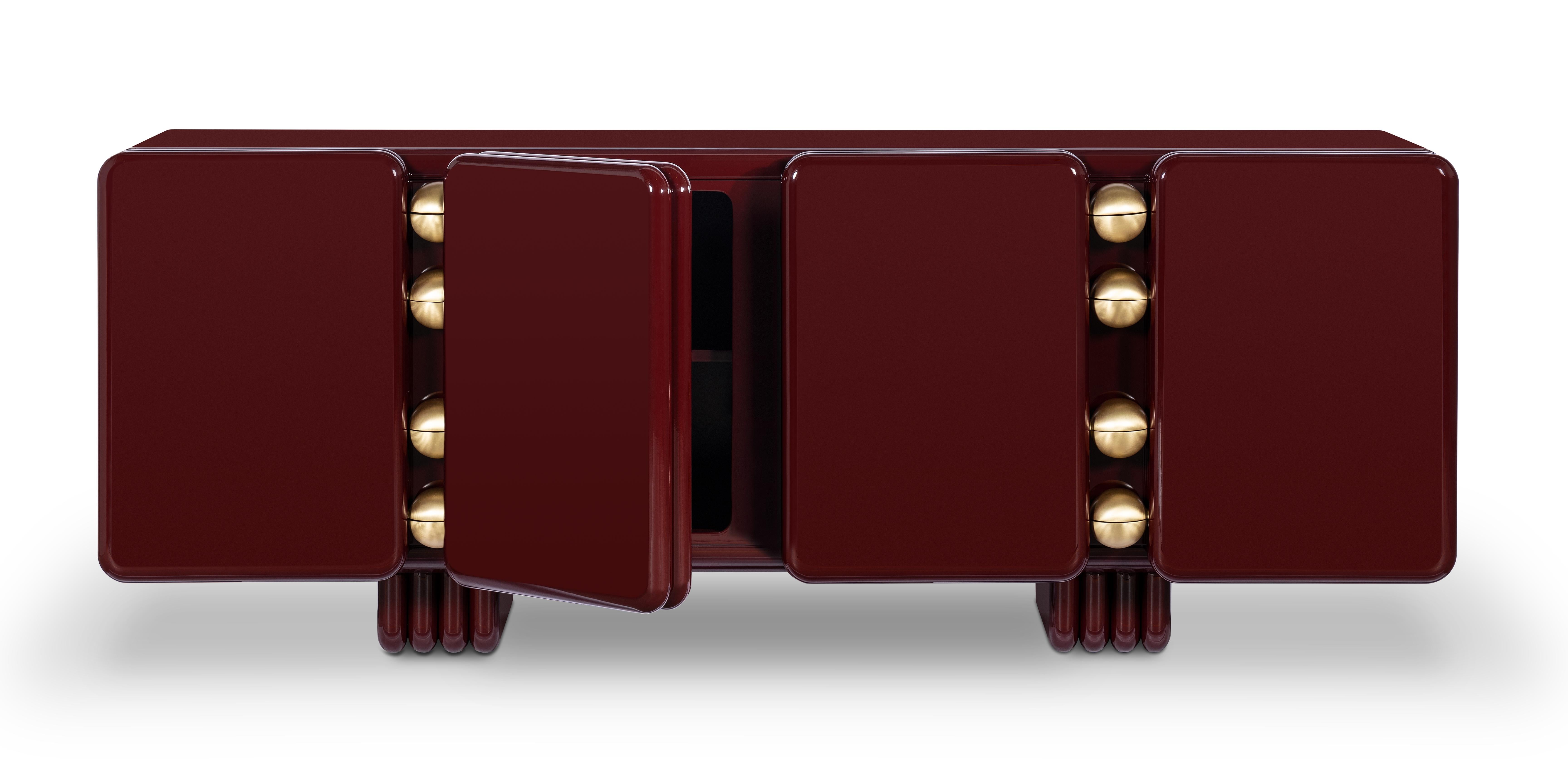 A robust body paired with a curvy touch turns the Monolithic Sideboard into a statement piece giving a memorable presence to any room.
With a sleek design and characterized by its voluminous and bold form, this sideboard strikes the perfect balance