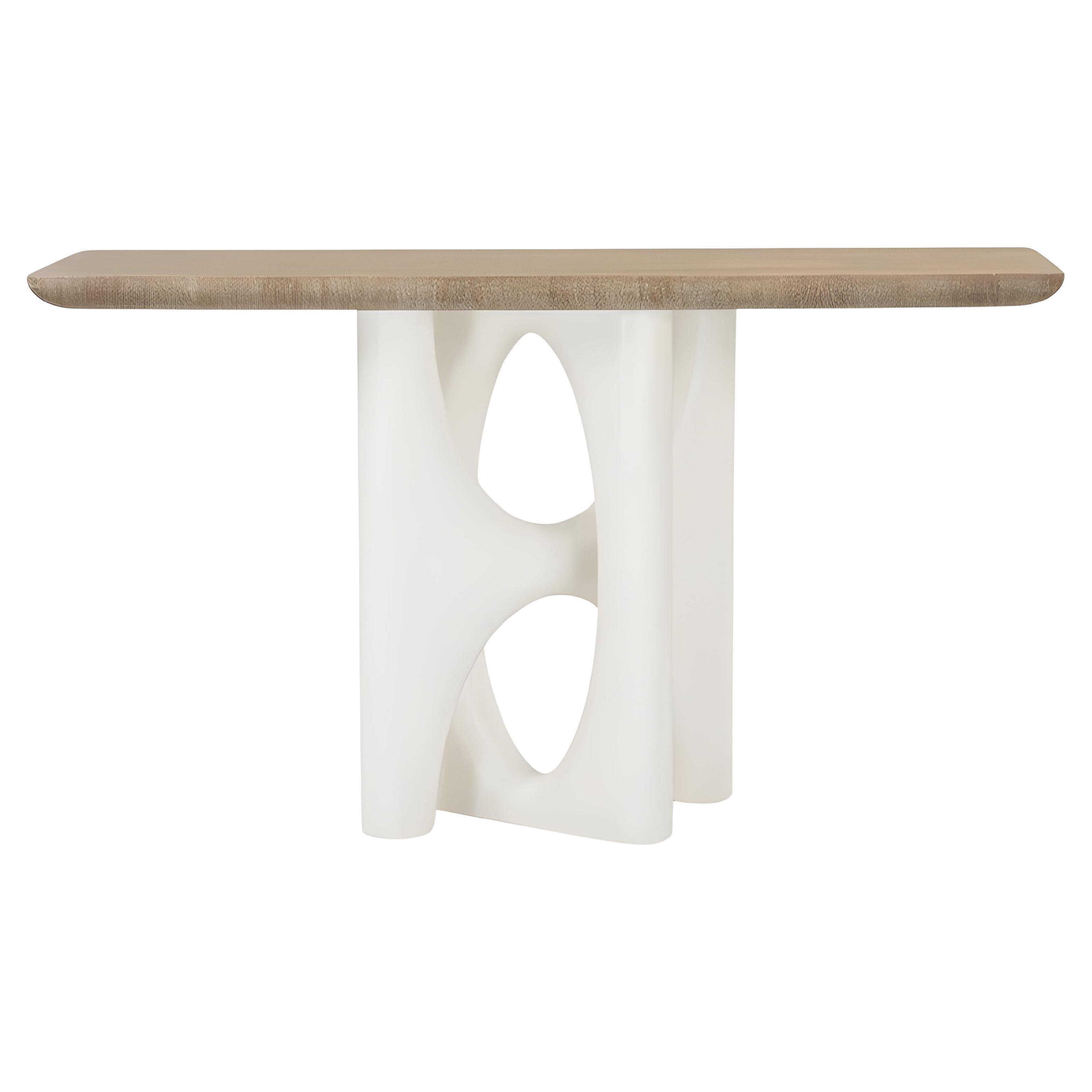 Monolithic Style Console Ft. Rounded Oak Top In Custom Finishes By José Castro