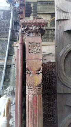 Monolithic Teak Wood columns