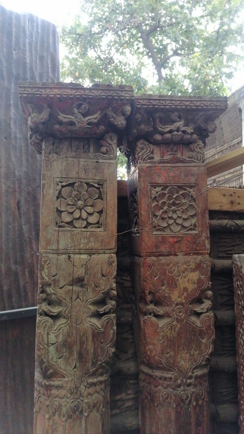 Colonnes monolithiques en Teak Wood Bon état - En vente à Mexico City, MX