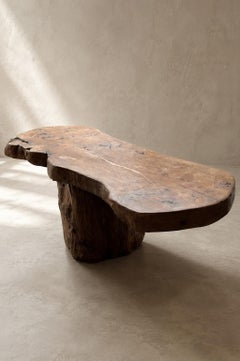 Monolithic Wabi-Sabi Wood Coffee Table