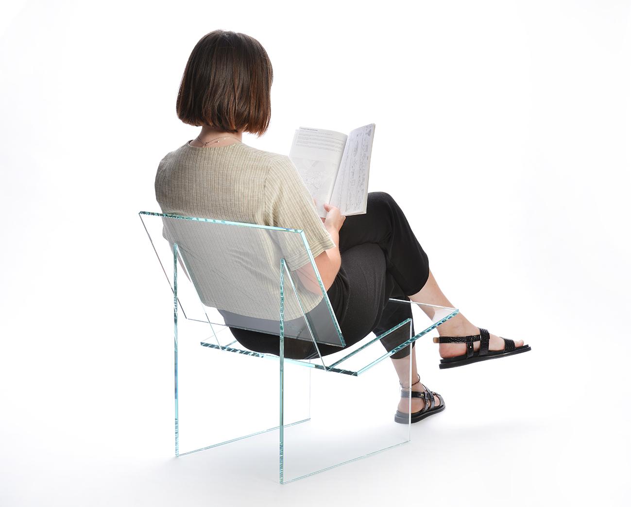 Vetro MONOLOG Poltrona Invisibile di Glass Variations in vendita