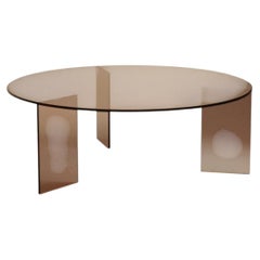 Table basse MONOLOG XL de Glass Variations, en verre brun transparent