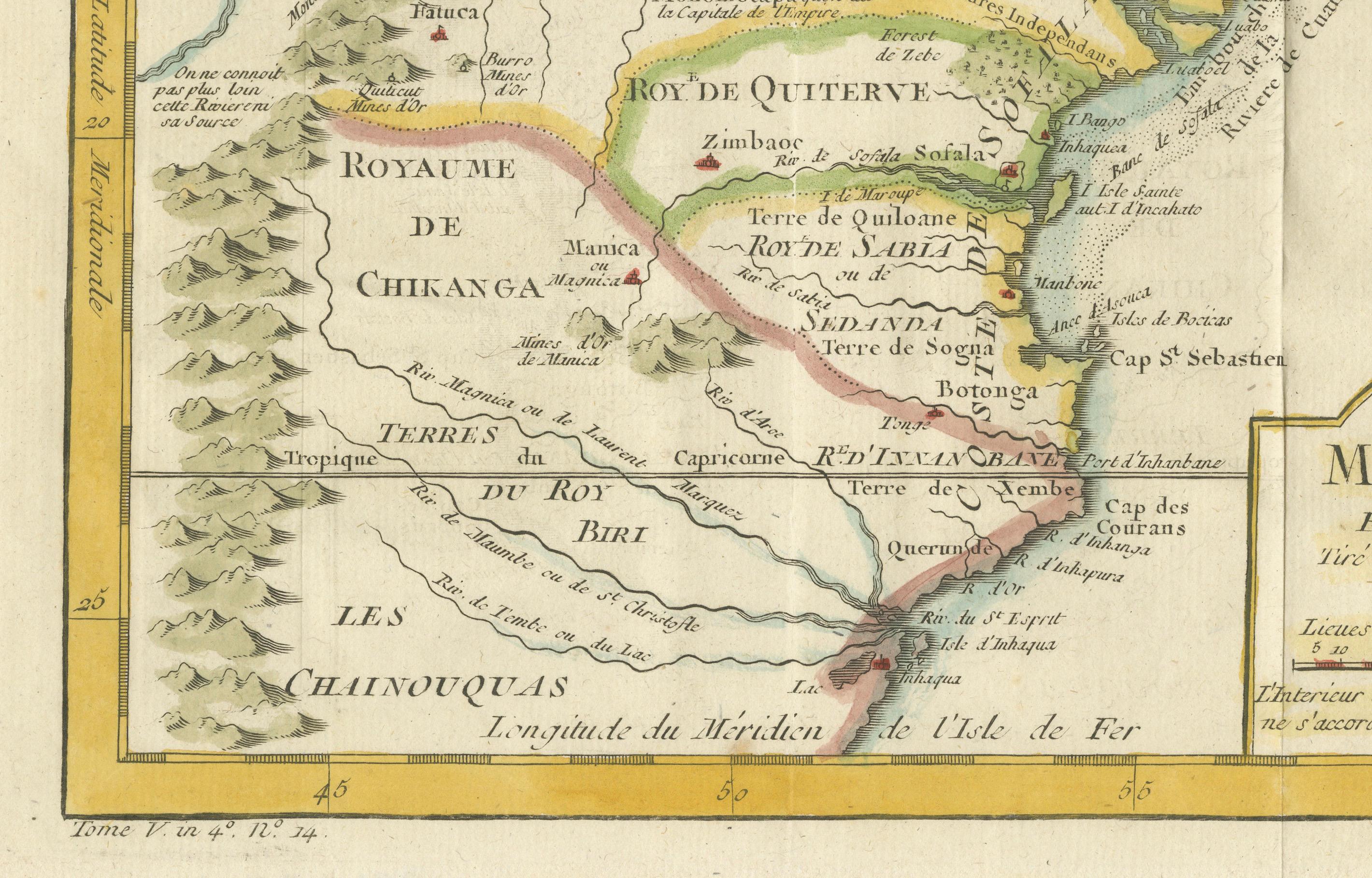 Monomotapa Empire Map – East Africa, French Cartography, c.1740