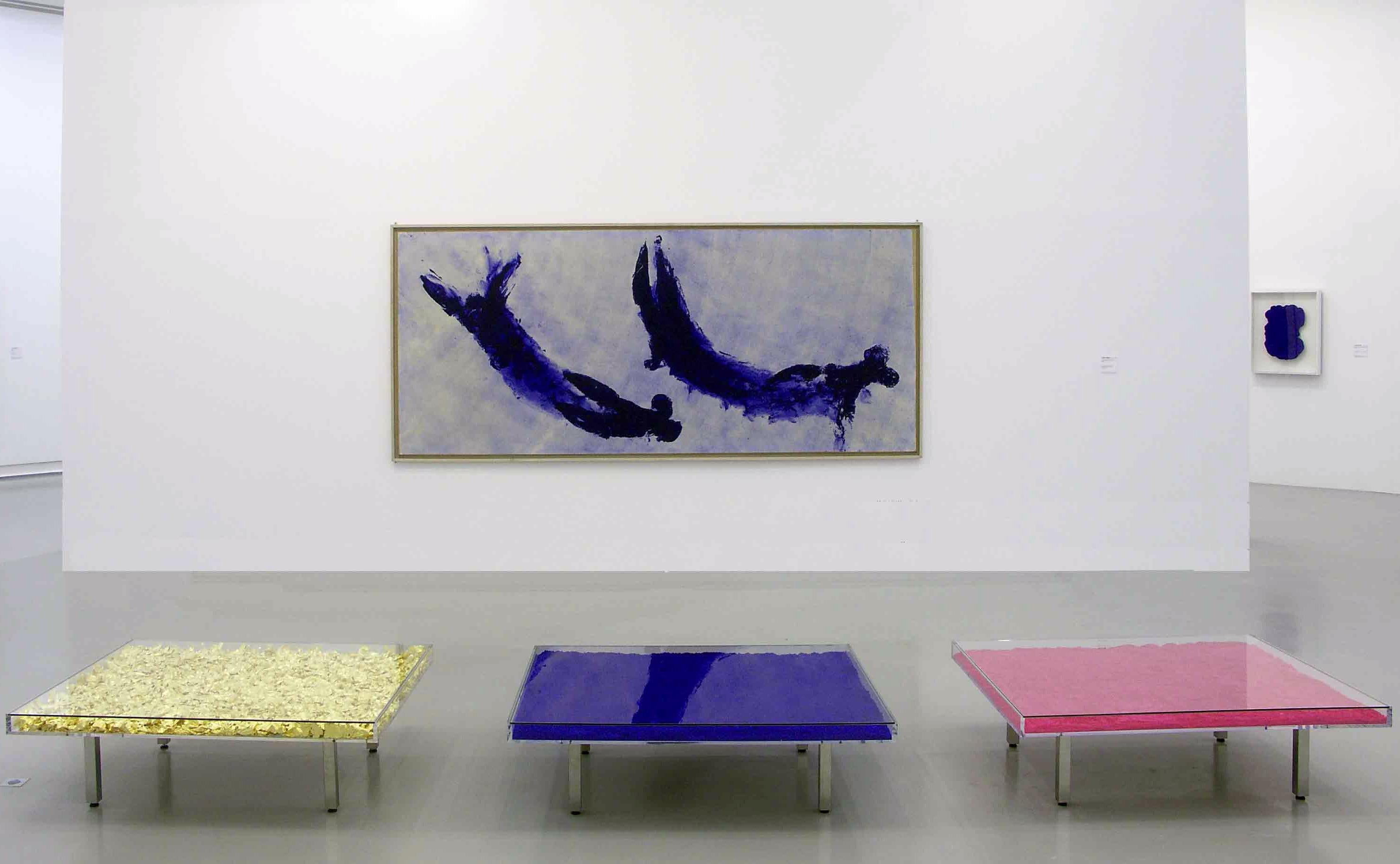This work is from an edition begun in 1963, under the supervision of Rotraut Klein-Moquay, France, based on a 1961 model by Yves Klein. The table is accompanied with a signed and numbered placard of authenticity. 

Yves Klein 
Monopink