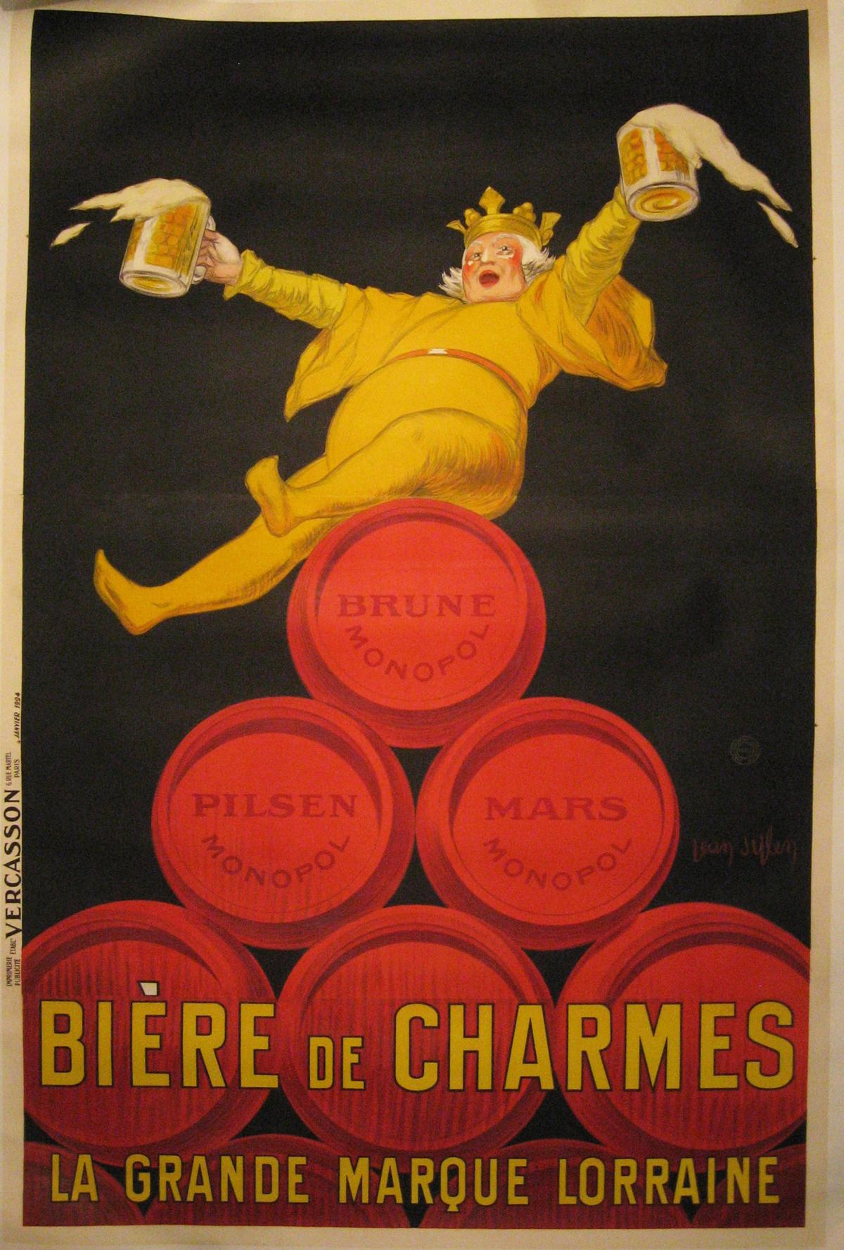 Monopol Biere de Charmes – Yellow Beer King In Good Condition For Sale In Sag Harbor, NY
