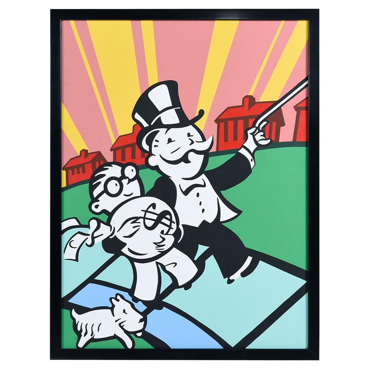 Monopoly Game Themed Framed Acrylic Pop-Art Painting by Terry Kennedy