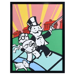 Vintage Monopoly Game Themed Framed Acrylic Pop-Art Painting by Terry Kennedy