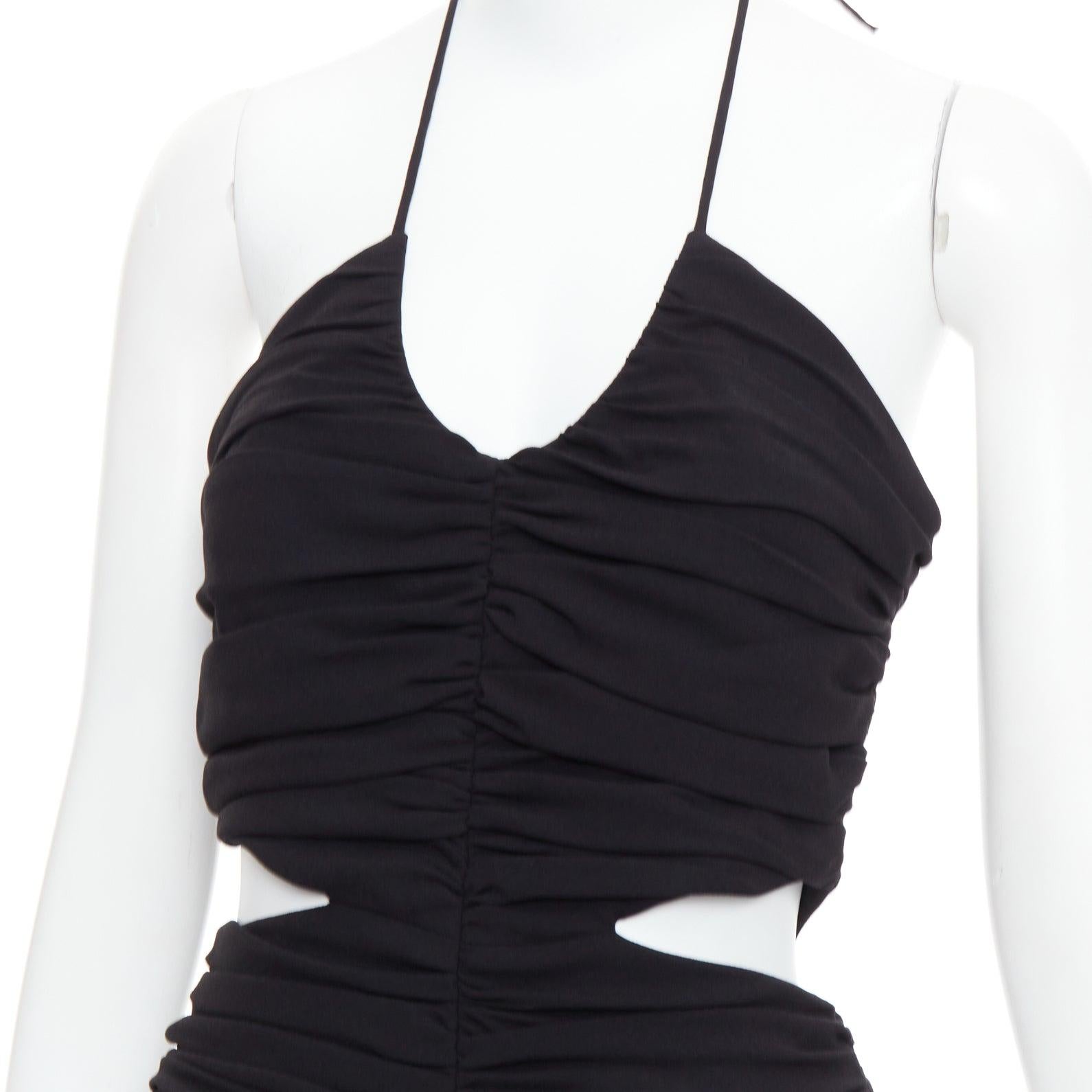 MONOT 2022 black halterneck tie back ruched cutout mini party dress US2 S
Reference: LNKO/A02549
Brand: Monot
Collection: 2022
Material: Polyester
Color: Black
Pattern: Solid
Closure: Tie Neck
Lining: Black Fabric
Extra Details: Polyester jersey