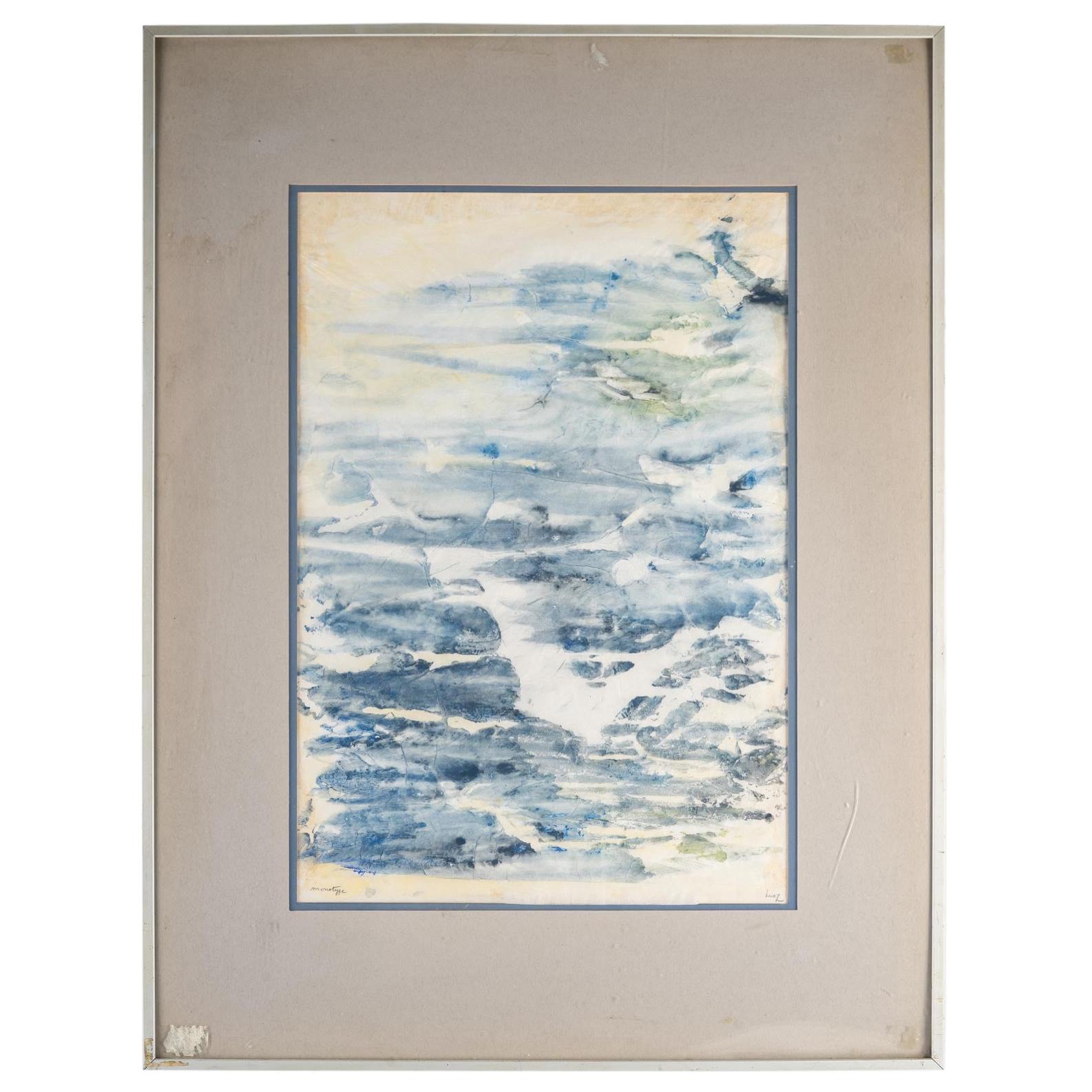 Monotype by Luez, Framed Under Glass