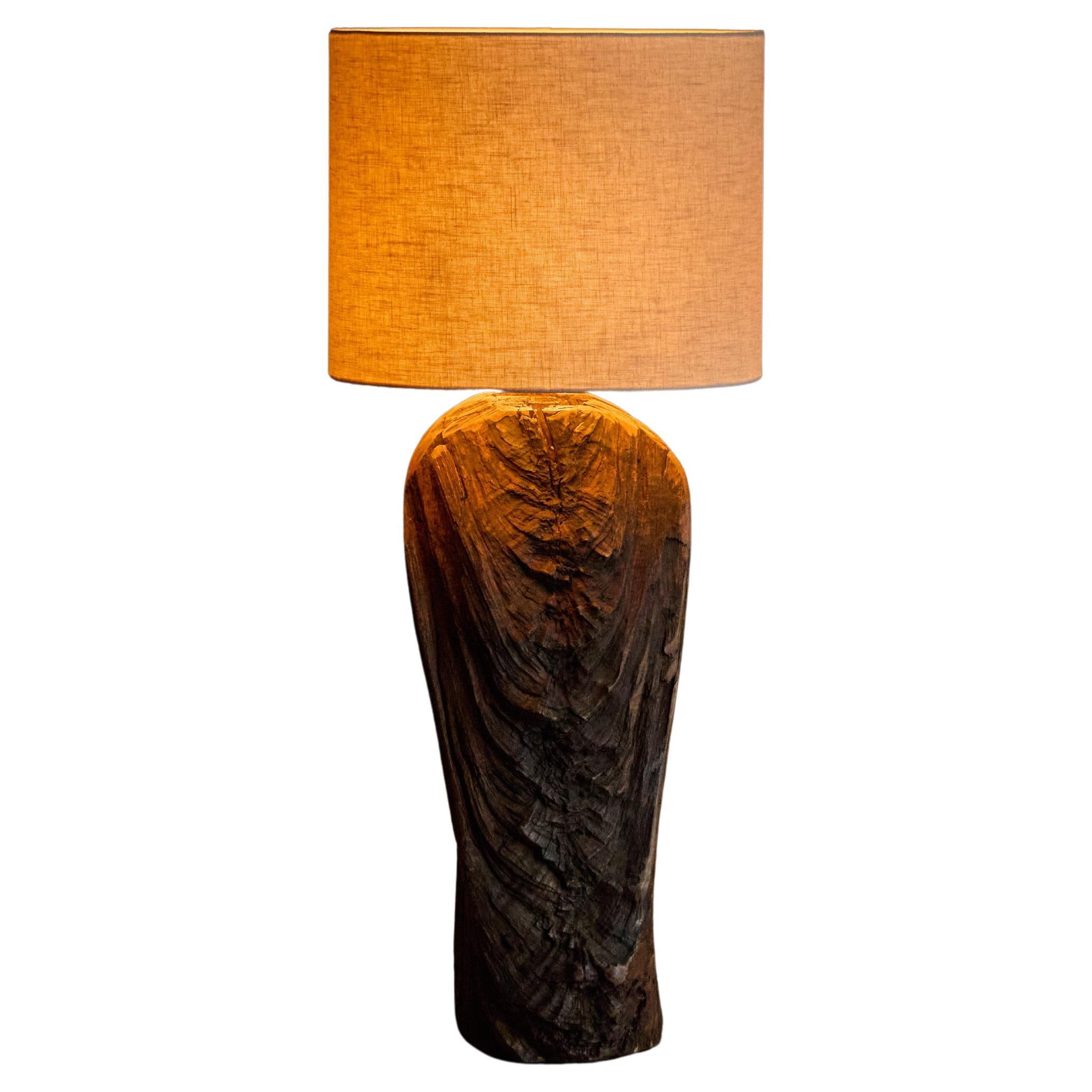 Lampada da terra brutalista Monoxyle, Francia, anni '70 in vendita