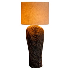 Monoxyle Brutalist Floor Lamp, France, 1970s